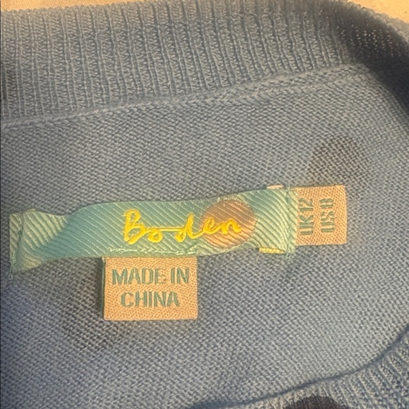 Boden Avery Light Blue Sweater with Button Back - Picture 5 of 7